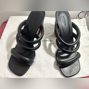 VINCE - Black Strappy Heeled Sandals